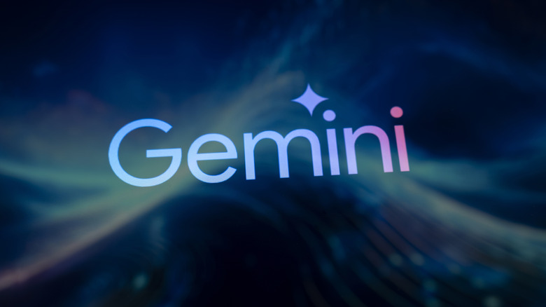 The Google Gemini AI star logo centered on a high-tech digital backdrop.
