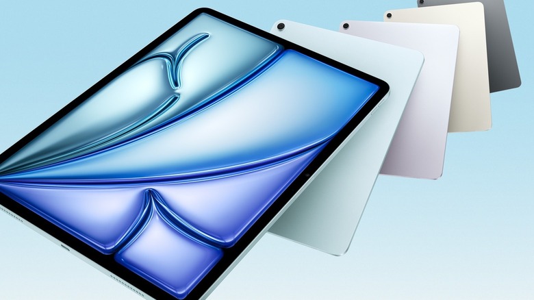 Official Apple promotional render showing the iPad Air M3 in multiple colors.