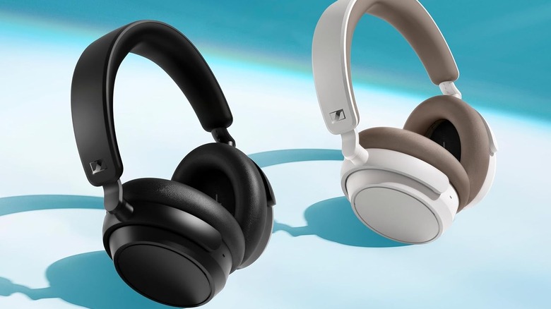 Sennheiser Accentum Plus wireless headphones displayed in black and white options.